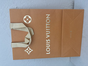 Louis Vuitton Paper Bag and Ribbon | 14" x 10" x 5" | Vintage Louis Vuitton Paper Bag and Ribbon | 14" x 10" x 5" | Vintage