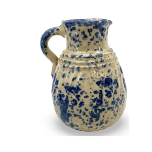 Spongeware Blue and White Pitcher | 30 XXX | Vintage Spongeware Blue and White Pitcher | 30 XXX | Vintage
