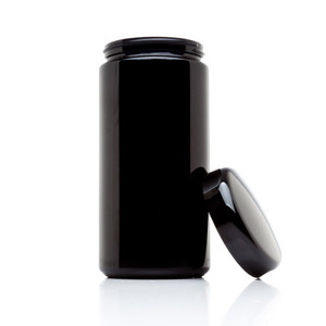 LifeXplore 1 liter wide mouth violet glass jar. For light sensitive products. LifeXplore 1 liter wide mouth violet glass jar. For light sensitive products.