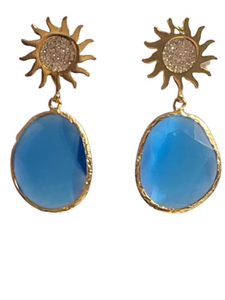 Sky Blue Sun Color Drop Earrings | New Sky Blue Sun Color Drop Earrings | New