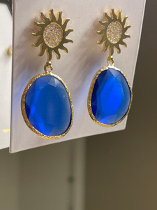Royal Blue Sun Color Drop Earrings | New Royal Blue Sun Color Drop Earrings | New