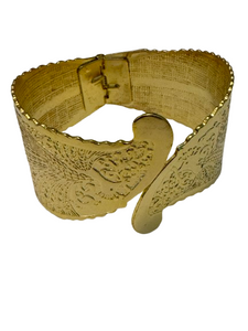 Golden Peacock Hinged Bracelet | Made in Egypt | NWT