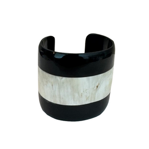 Large Stripe Organic Buffalo Horn Cuff Bracelet | Black and White Stripe | NWT Large Stripe Organic Buffalo Horn Cuff Bracelet | Black and White Stripe | NWT