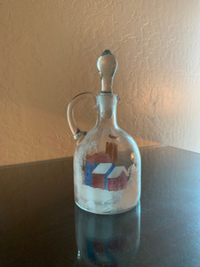 Early 1900 Hand Blown and Hand Painted Glass Decanter Early 1900 Hand Blown and Hand Painted Glass Decanter