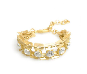 Industrial Link Gold and Crystal Bracelet | New Industrial Link Gold and Crystal Bracelet | New