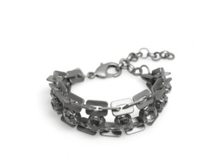 New Industrial Link Hematite Black and Black Crystal Fashion Bracelet New Industrial Link Hematite Black and Black Crystal Fashion Bracelet