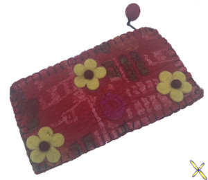 Red Felt Make-up Bags | Handmade | New