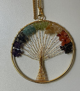 Tree of Life Chakra Stone and Gold Ornament | NWT Tree of Life Chakra Stone and Gold Ornament | NWT