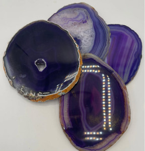 Purple Agate Stone Coasters Sets | 4.5" D | NWT Purple Agate Stone Coasters Sets | 4.5" D | NWT