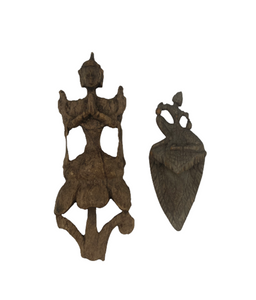 Indonesian Hand Carved Deities | Pair | Wood | Antique Indonesian Hand Carved Deities | Pair | Wood | Antique