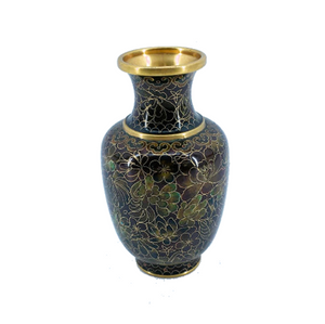 Brown Flower Cloisonné Vase | 5.25" H | Vintage Brown Flower Cloisonné Vase | 5.25" H | Vintage