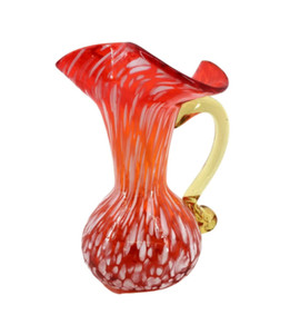 Murano Glass Red, White and Yellow Pitcher. Vintage. Murano Glass Red, White and Yellow Pitcher. Vintage.