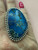 Option 1. Blue Agate Ring. Beautiful Veins. Adjustable Size.