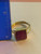 Ruby Square Ring | Adjustable Size | Gold over Brass | NWT Ruby Square Ring | Adjustable Size | Gold over Brass | NWT