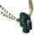 Jade Columbian Mask with Wood Agate Double Strand | 24kt Gold Plate Accents | 18" | NWT
