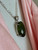 Dark Green Crystal Pendant Necklace | 1.5" Pendant | Vintage