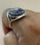 Amethyst Round Stone Ring with Silver Plate Setting  Size 10