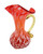 Murano Glass Red, White and Yellow Pitcher | Vintage