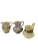 Set of 3 Vintage Miniature Creamer Pitchers with a Floral Pattern.