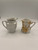 Set of 2 Creamer Pitchers | Iridescent and White/Gold | Vintage