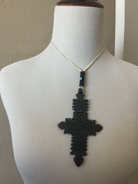 Hippie Black Cross Necklace | NWT