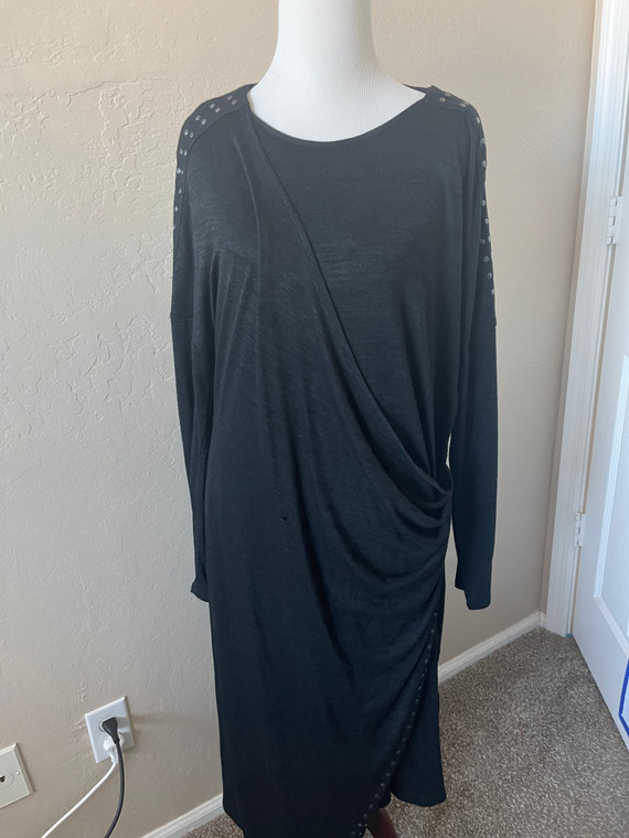 Zozo Charcoal Gray Long Sleeve Dress | XL