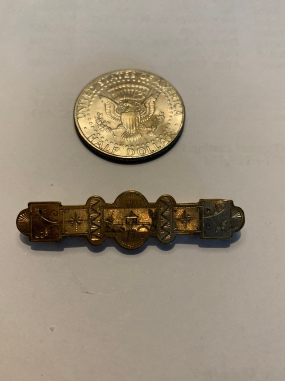 Engraved Gold Bar Pin | Antique