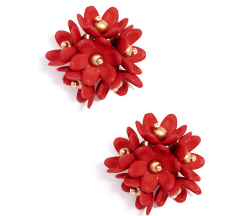 Petite Petal Red Earrings | New