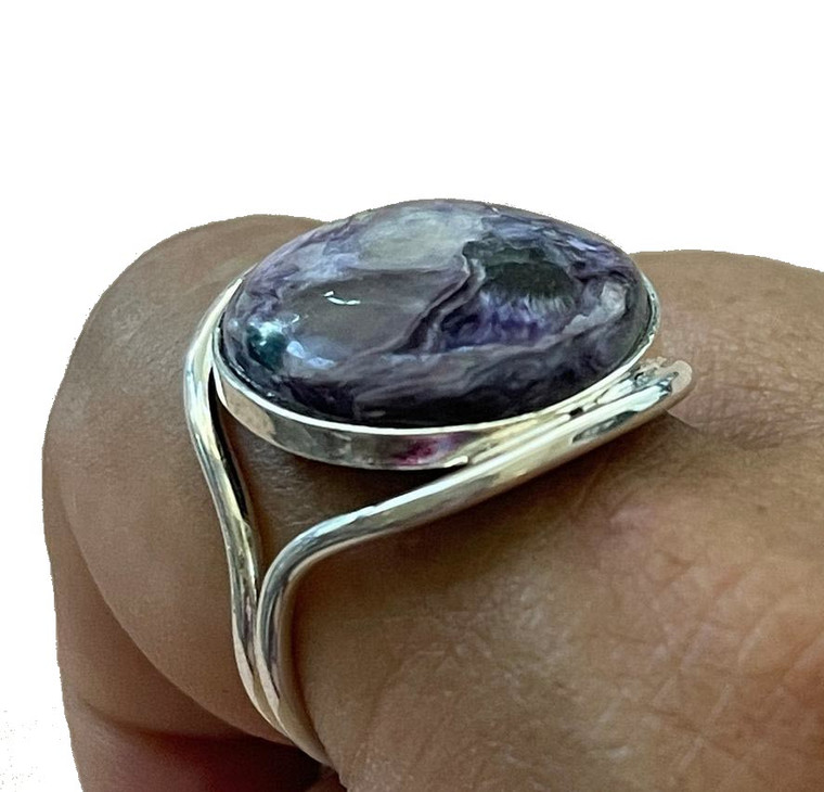 Amethyst Round Statement Stone Ring | Size 10 | New