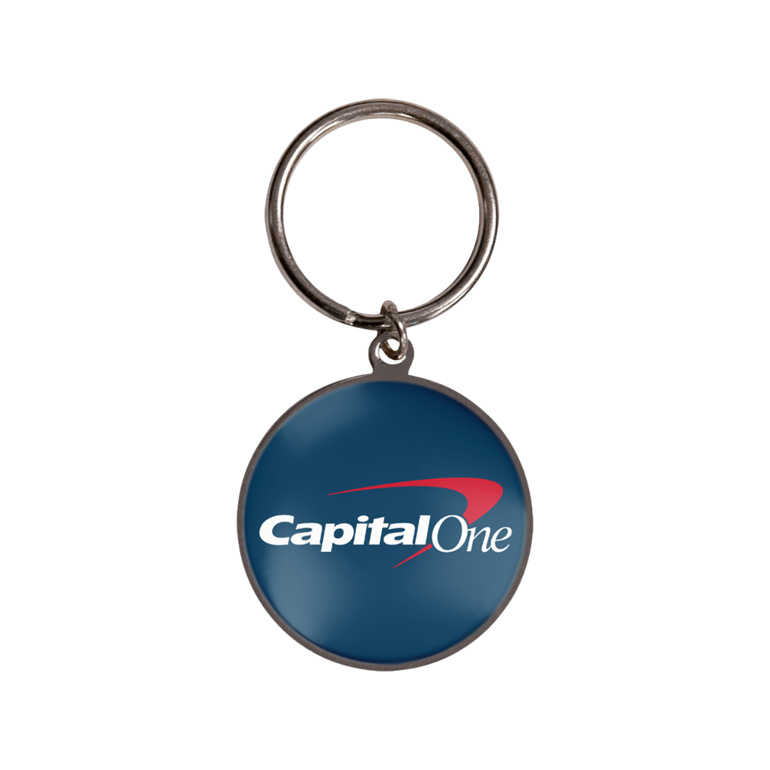 Domed metal key chain