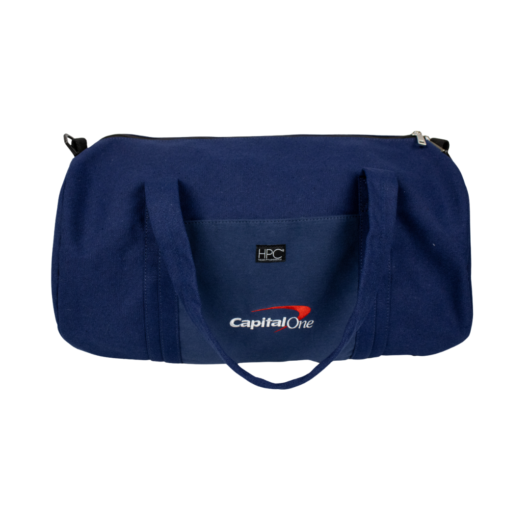 Upcycled duffel bag