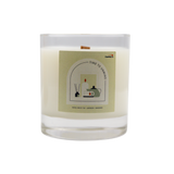 "Time to unwind" wood wick candle