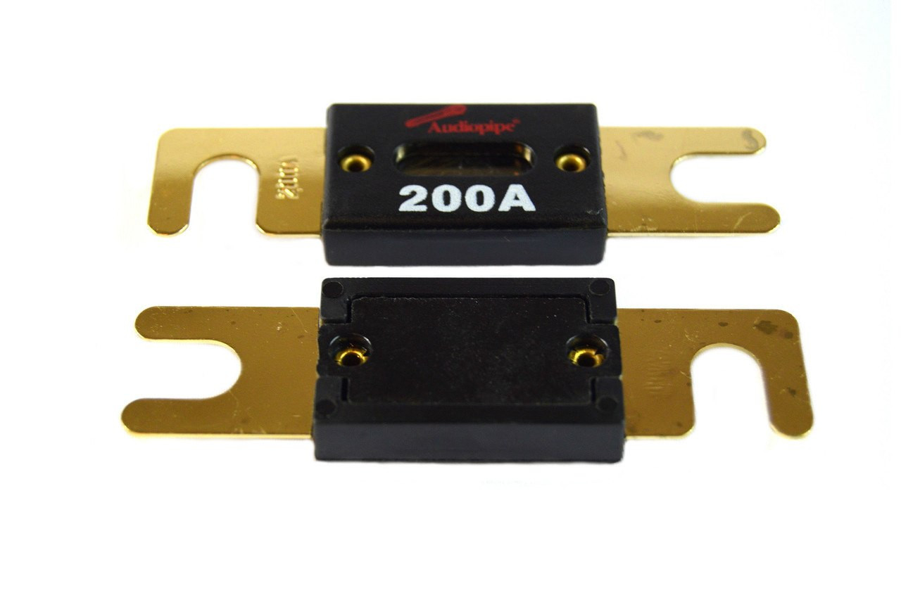 2 Pair 200 Amp ANL Fuses Gold Plated Audiopipe Blister Pack Car Audio Stereo 