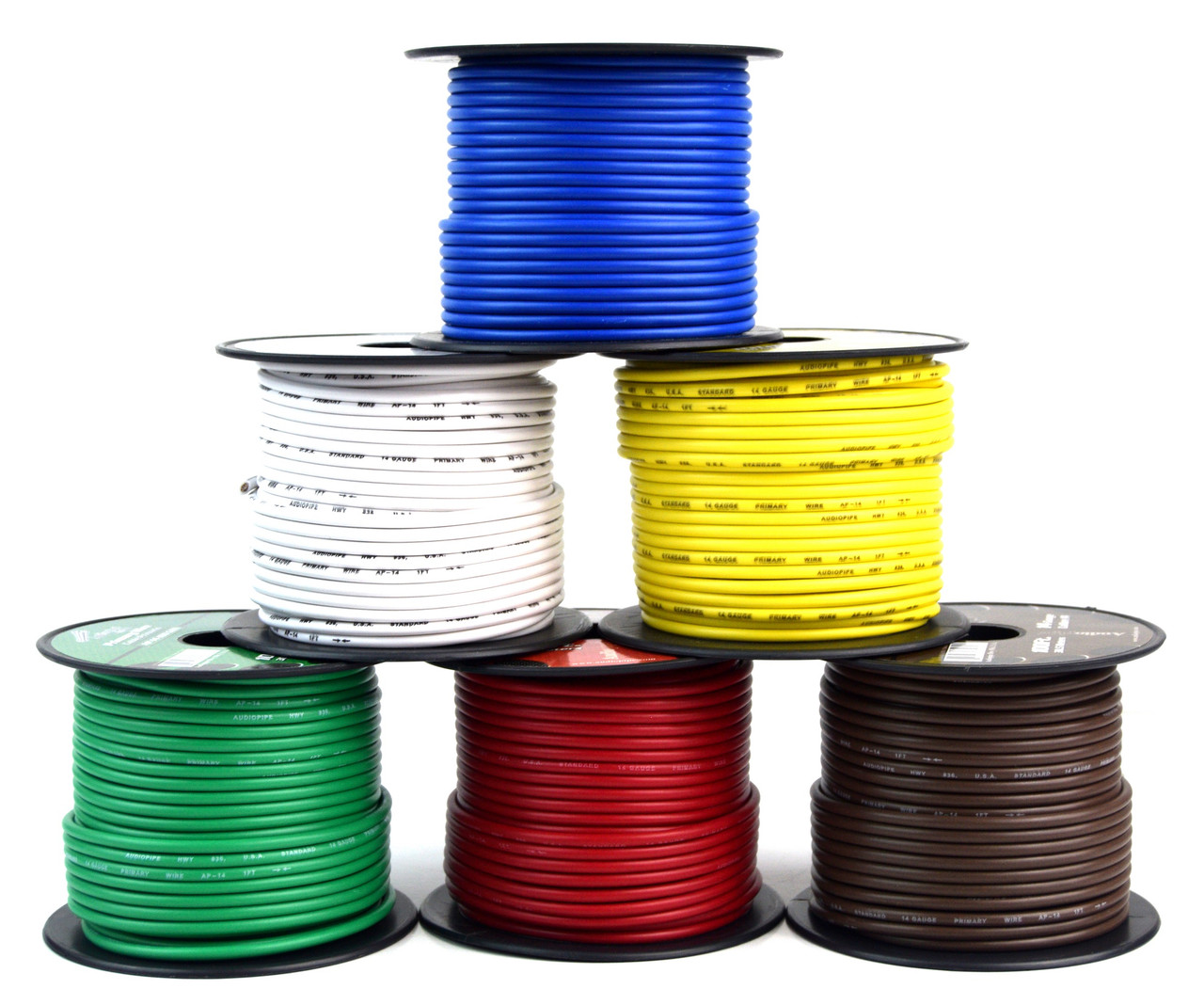 14 Gauge 100FT Spool Remote Wire Copper Clad Single Conductor 6 Primary Colors 