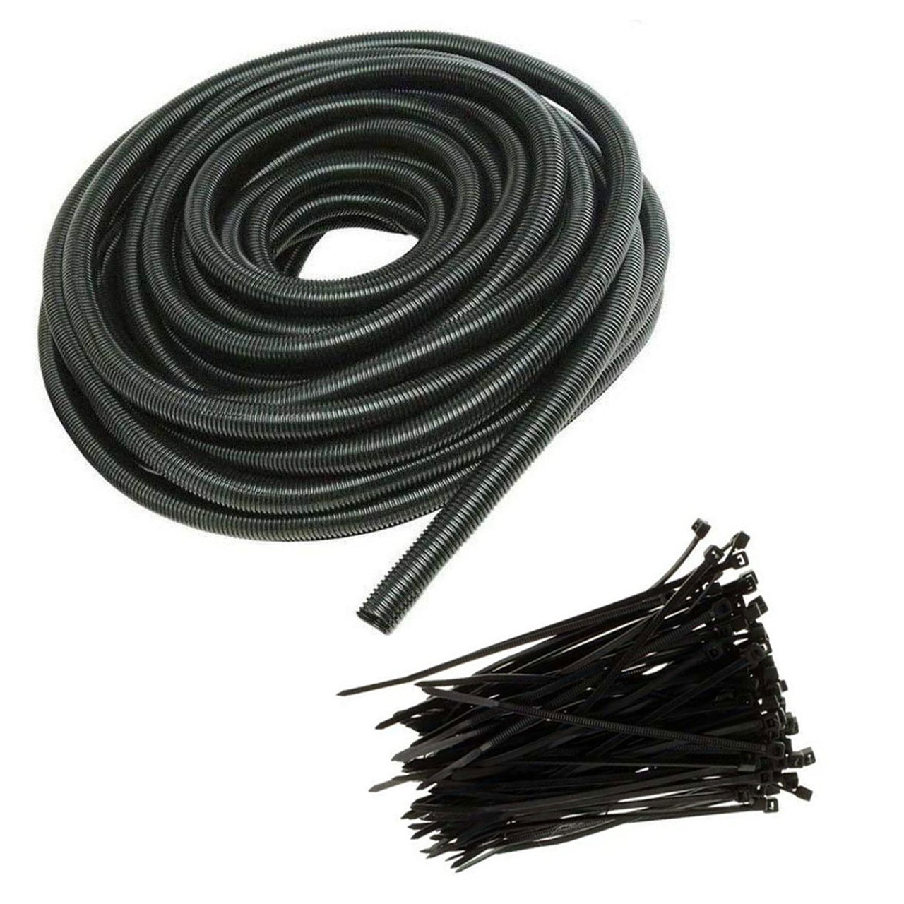 100 Ft 3/4 Split Wire Loom Tubing Combo 100 Pcs 4 Nylon Cable Zip Ties -  Best Connections