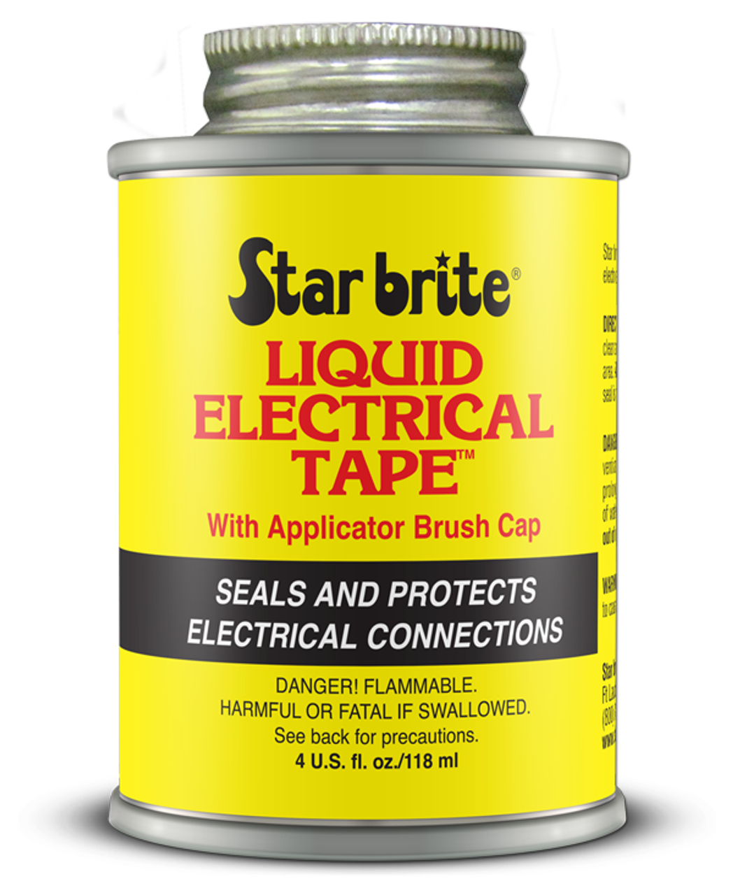 2 PACK Liquid Electrical Tape Black 4oz w/ Applicator Brush Cap StarBrite  084104 - Best Connections