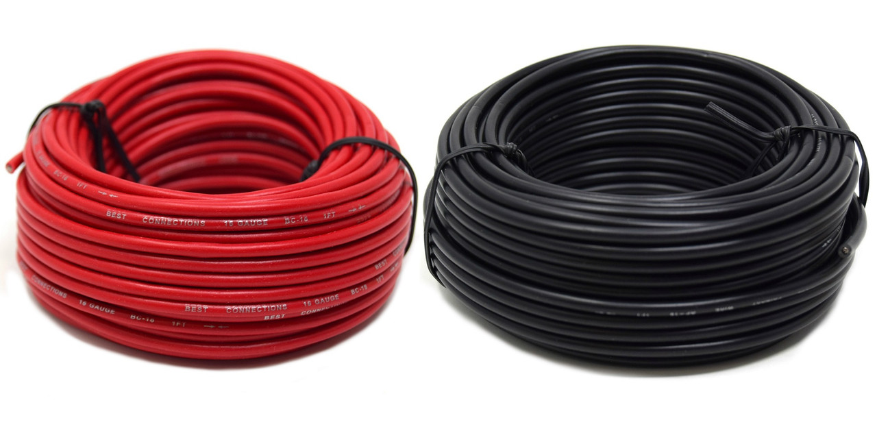 16 Gauge Red & Black Power Ground Stranded Wire Primary Cable 50
