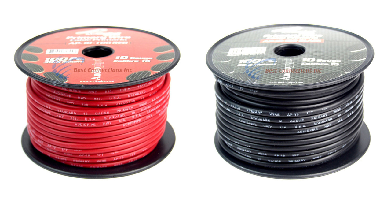 Best Connections 16 Gauge Wire Red & Black Power Ground 100 ft Each Primary Stranded Copper Clad