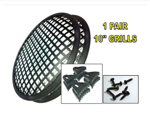 1 Pair 10 Inch Subwoofer Metal Waffle Grills - Universal Speaker Cover Guard