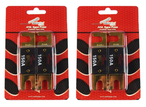 4 Pcs 150 Amp ANL Fuses Gold Plated Audiopipe Blister Pack Car Audio Stereo