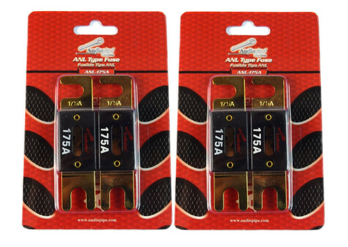 4 Pcs 175 Amp ANL Fuses Gold Plated Audiopipe Blister Pack Car Audio Stereo