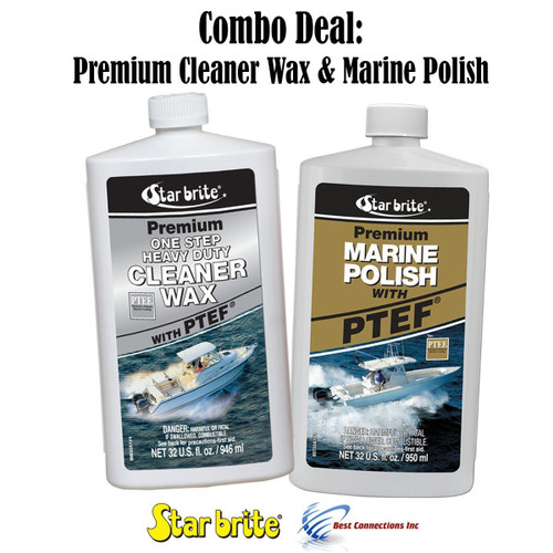 Star Brite Premium Cleaner Wax & Marine Polish w/ PTEF Combo Deal 85732 89632