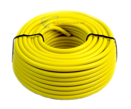10 GA Gauge 50' Feet Yellow Audiopipe Car Audio Home Remote Primary Cable Wire