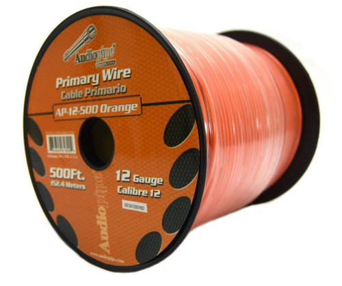 12 Gauge 500' Orange  Remote Wire Car Audio Home Primary  Cable Led Trailor