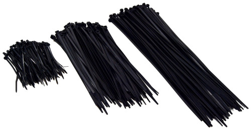 100 Pcs Each 4" / 7" / 11" Black Nylon Cable Wire Zip Ties (300 Pcs Total)