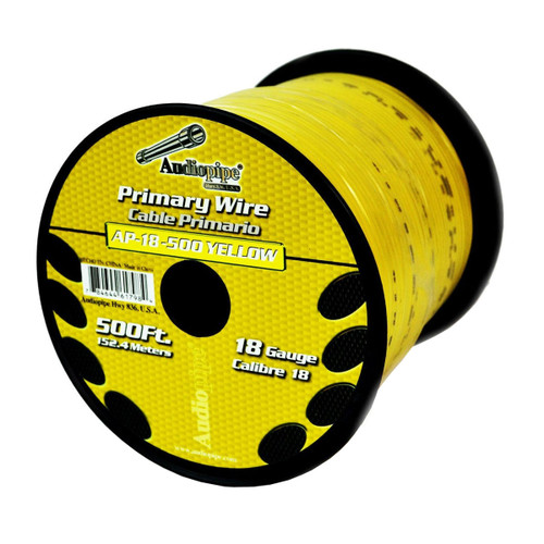 Audiopipe 18 Gauge Power Wire Remote Primary 500 Feet Yellow