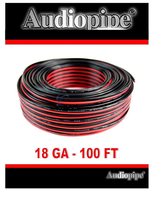 18 Gauge 100 Feet Red Black Speaker Wire Zip Cord Cable Copper Clad Aluminum
