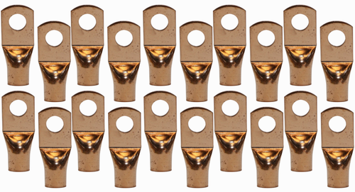 10 Pack Pipemen's Installation Solution 0 Gauge Copper Ring Tongue Terminal 5/16" IS-PTRC-0-10