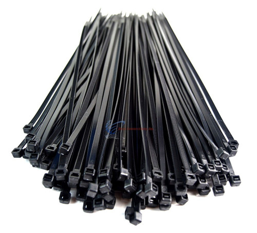 1000 Pieces 11" Black Nylon Cable Zip Wire Ties 50 Lbs Tensile Strength