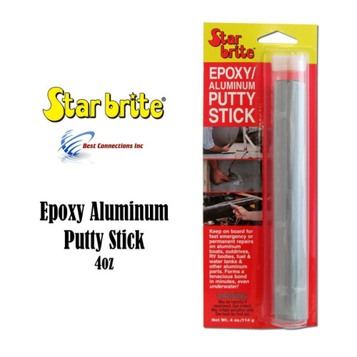 Star Brite Epoxy Aluminum Putty Stick Permanent Emergency Repairs 087004